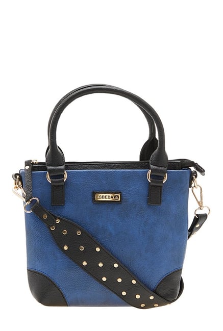 Esbeda Drymilk Dark Blue & Black Solid Synthetic Handbag Esbeda Drymilk Dark Blue & Black Solid Synthetic Handbag