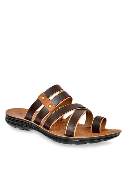 Allen Cooper Dark Brown Toe Ring Sandals Allen Cooper Dark Brown Toe Ring Sandals