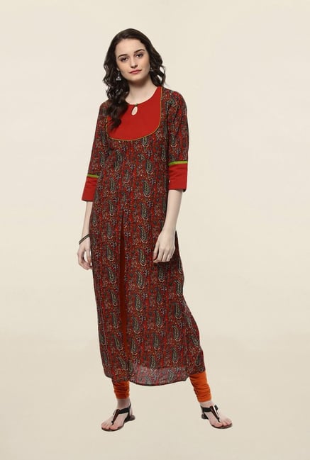 Jaipur Kurti Rust Paisley Kurta Jaipur Kurti Rust Paisley Kurta