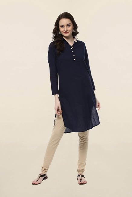 Jaipur Kurti Navy Solid Kurta Jaipur Kurti Navy Solid Kurta