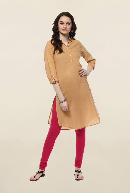 Jaipur Kurti Cream Solid Kurta Jaipur Kurti Cream Solid Kurta