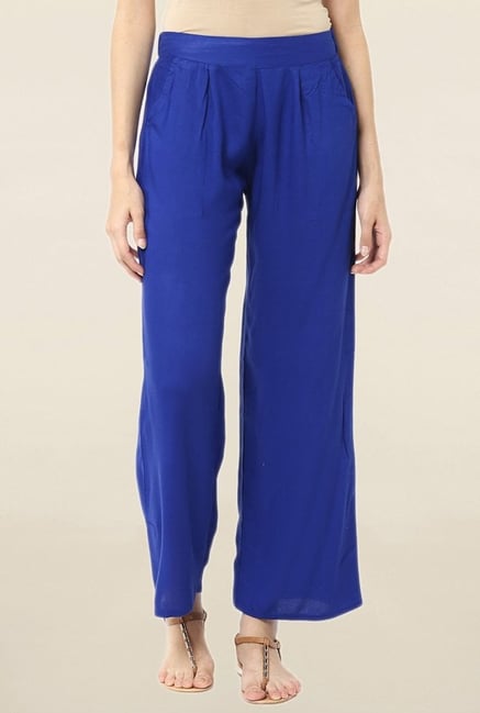 Jaipur Kurti Blue Rayon Palazzo Jaipur Kurti Blue Rayon Palazzo
