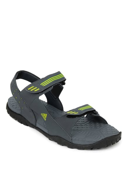 Adidas Scorio Dark Grey & Green Floater Sandals Adidas Scorio Dark Grey & Green Floater Sandals