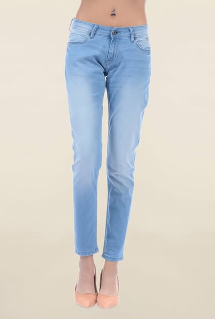 Pepe Jeans Blue Slim Fit Lightly Washed Low Rise Jeans Pepe Jeans Blue Slim Fit Lightly Washed Low Rise Jeans