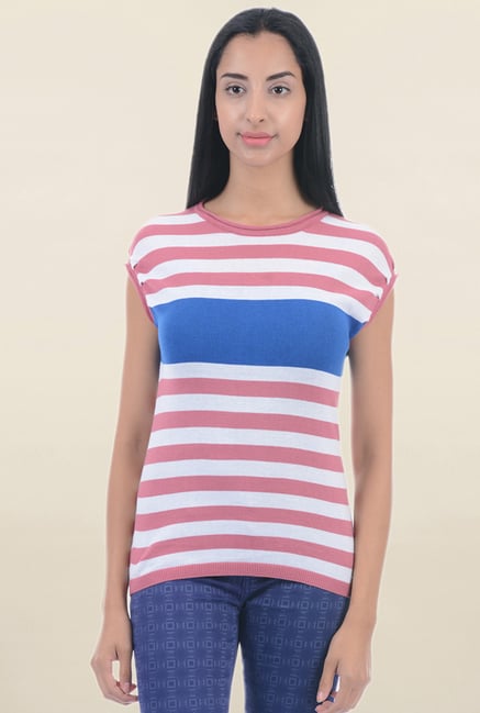 Pepe Jeans Pink Striped Sweater Pepe Jeans Pink Striped Sweater