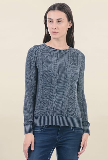 Pepe Jeans Grey Crochet Sweater Pepe Jeans Grey Crochet Sweater