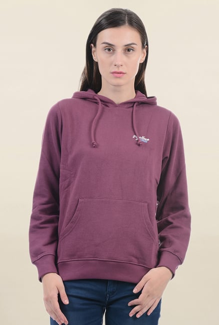 Pepe Jeans Burgundy Full Sleeves Hoodie Pepe Jeans Burgundy Full Sleeves Hoodie