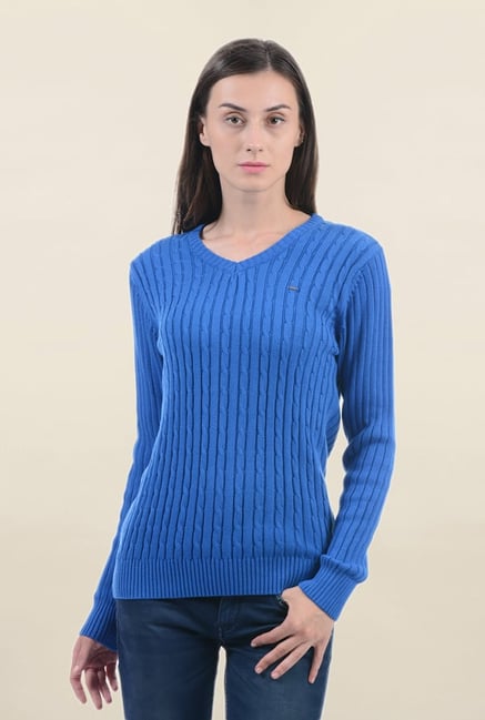 Pepe Jeans Blue Crochet Sweater Pepe Jeans Blue Crochet Sweater