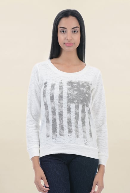 Pepe Jeans White Full Sleeves Sweatshirt Pepe Jeans White Full Sleeves Sweatshirt