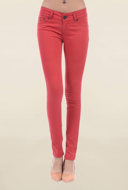 Pepe Jeans Red Slim Fit Low Rise Jeans Pepe Jeans Red Slim Fit Low Rise Jeans