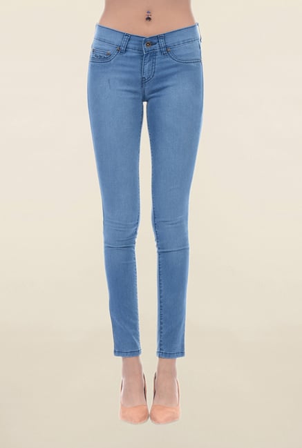 Pepe Jeans Blue Slim Fit Rinse Washed Low Rise Jeans Pepe Jeans Blue Slim Fit Rinse Washed Low Rise Jeans