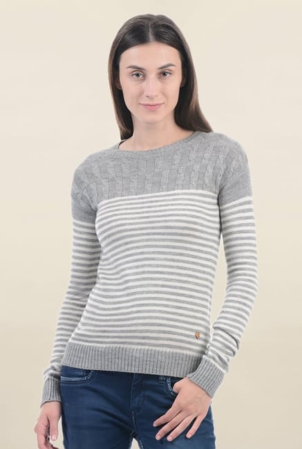 Pepe Jeans Grey Striped Sweater Pepe Jeans Grey Striped Sweater