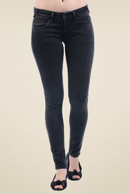 Pepe Jeans Black Lightly Washed Low Rise Jeans Pepe Jeans Black Lightly Washed Low Rise Jeans