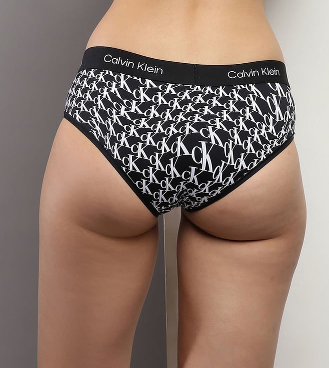 Buy Calvin Klein Black Logo Regular Fit Bikini Bottoms For Women Online