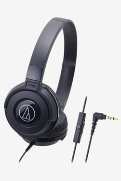 Audio-Technica ATH-S100IS On the Ear Earphones with Mic (Black)