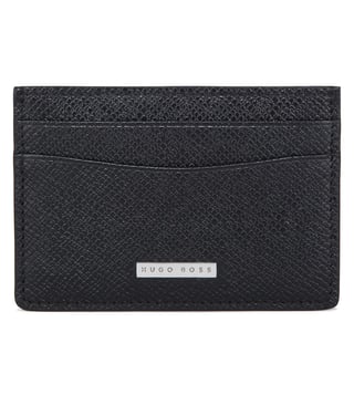 Boss Black Textured Card Holder 'Signature_S card' Boss Black Textured Card Holder 'Signature_S card'