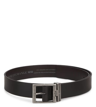 Armani Exchange Black Logo Leather Buckle Belt Armani Exchange Black Logo Leather Buckle Belt