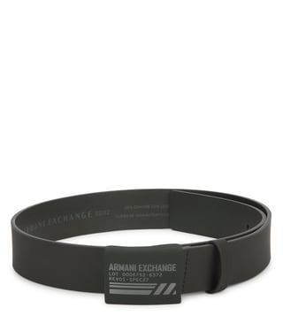 Armani Exchange Dark Moss Graphic Slider Leather Belt Armani Exchange Dark Moss Graphic Slider Leather Belt