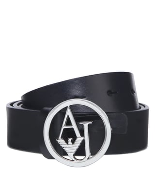 Armani Jeans Dark Navy Leather Logo Belt Armani Jeans Dark Navy Leather Logo Belt