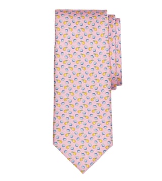 Brooks Brothers Pink Lemon Motif Print Tie Brooks Brothers Pink Lemon Motif Print Tie