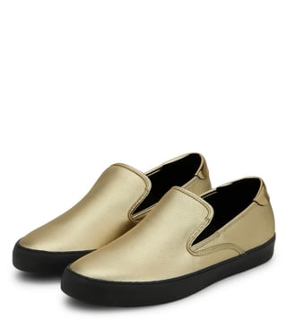 Armani Exchange Gold Metallic Slip-On Sneakers Armani Exchange Gold Metallic Slip-On Sneakers