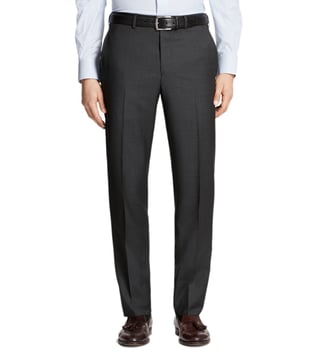 Brooks Brothers Charcoal Regent Fit Houndscheck Trousers Brooks Brothers Charcoal Regent Fit Houndscheck Trousers