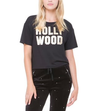 Juicy Couture Black Embellished Hollywood Graphic Tee Juicy Couture Black Embellished Hollywood Graphic Tee
