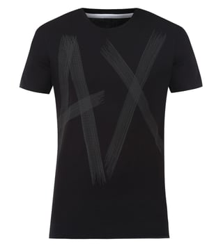 Armani Exchange Black Printed Crew Neck T-Shirts Armani Exchange Black Printed Crew Neck T-Shirts