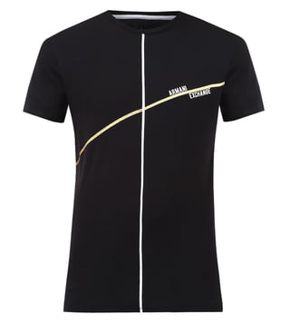 Armani Exchange Black Cross Print Crew Neck T-Shirts Armani Exchange Black Cross Print Crew Neck T-Shirts