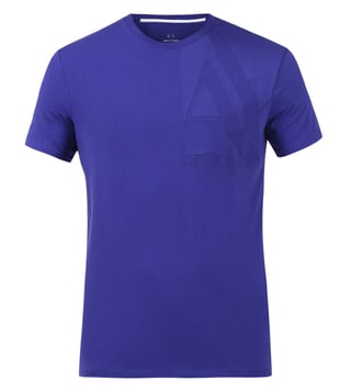 Armani Exchange Spectrum Blue Shoulder Logo Print T-Shirts Armani Exchange Spectrum Blue Shoulder Logo Print T-Shirts