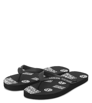 Armani Exchange Nero Allover Printed Flip Flops Armani Exchange Nero Allover Printed Flip Flops