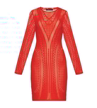 BCBG Maxazria Red Lace Knee Length Lala Dress BCBG Maxazria Red Lace Knee Length Lala Dress