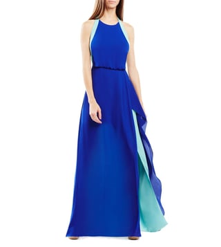 BCBG Maxazria Blue Camillia Woven Evening Dress BCBG Maxazria Blue Camillia Woven Evening Dress