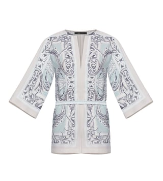 BCBG Maxazria Blue Paisley Print Lindee Romper BCBG Maxazria Blue Paisley Print Lindee Romper
