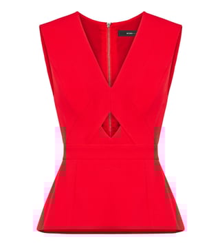 BCBG Maxazria Red Abrianna Peplum Top BCBG Maxazria Red Abrianna Peplum Top