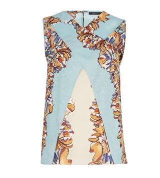 BCBG Maxazria Blue Maryssa Floral Print Halter Top BCBG Maxazria Blue Maryssa Floral Print Halter Top