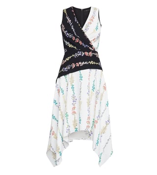BCBG Maxazria White Floral Print Below Knee Hadley Dress BCBG Maxazria White Floral Print Below Knee Hadley Dress