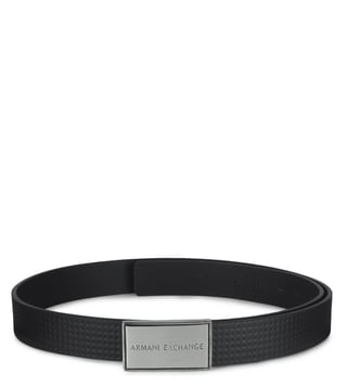 Armani Exchange Black Allover Textured Plaque Waist Belt Armani Exchange Black Allover Textured Plaque Waist Belt