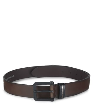 Armani Exchange Brown Classic Textured Buckle Waist Belt Armani Exchange Brown Classic Textured Buckle Waist Belt