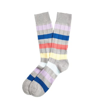 Brooks Brothers Grey Rib Striped Crew Socks Brooks Brothers Grey Rib Striped Crew Socks