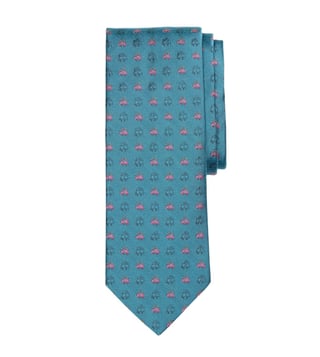 Brooks Brothers Aqua Printed Tie Brooks Brothers Aqua Printed Tie