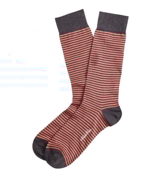 Brooks Brothers Orange & Grey Striped Crew Socks Brooks Brothers Orange & Grey Striped Crew Socks