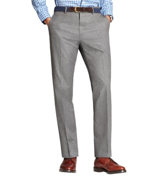 Brooks Brothers Red Fleece Grey Textured Neat Trousers Brooks Brothers Red Fleece Grey Textured Neat Trousers