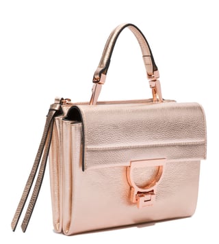 Coccinelle Rose Gold Arlettis Mini Leather Satchel Coccinelle Rose Gold Arlettis Mini Leather Satchel