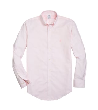 Brooks Brothers Light Pink Non Iron Oxford Striped Sport Shirt Brooks Brothers Light Pink Non Iron Oxford Striped Sport Shirt