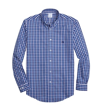 Brooks Brothers Blue Non Iron Pinpoint Yarn Dyed Sport Shirt Brooks Brothers Blue Non Iron Pinpoint Yarn Dyed Sport Shirt