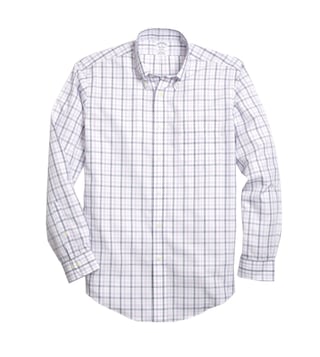 Brooks Brothers Purple Non Iron Yarn Dyed Logo Sport Shirt Brooks Brothers Purple Non Iron Yarn Dyed Logo Sport Shirt