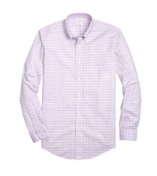 Brooks Brothers Purple Non Iron Oxford Windowpane Sport Shirt Brooks Brothers Purple Non Iron Oxford Windowpane Sport Shirt