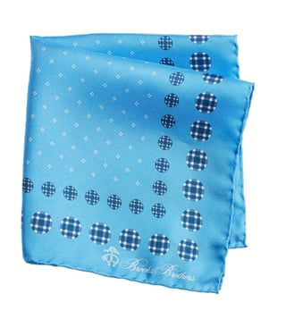 Brooks Brothers Light Blue Printed Silk Pocket Square Brooks Brothers Light Blue Printed Silk Pocket Square