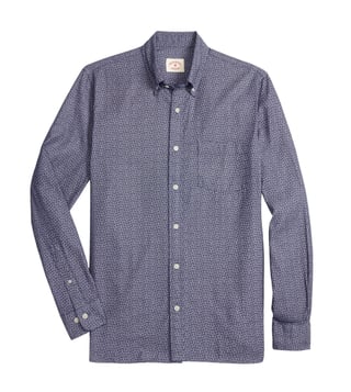 Brooks Brothers Red Fleece Indigo Floral Print Sport Shirt Brooks Brothers Red Fleece Indigo Floral Print Sport Shirt